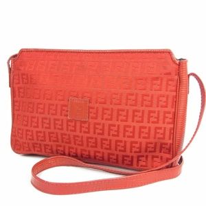 vintage red Fendi logo print shoulder/cross body